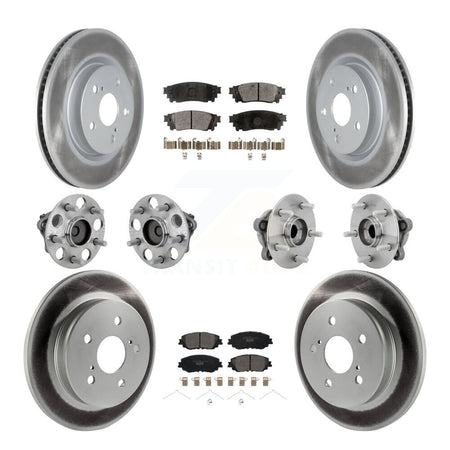 Front Rear Hub Bearing Coated Disc Brake Rotor And Ceramic Pad Kit (10Pc) For Toyota C-HR KBB-133268