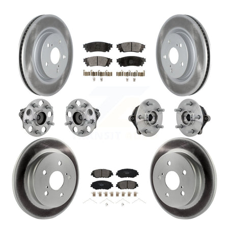 Front Rear Hub Bearing Coated Disc Brake Rotor And Ceramic Pad Kit (10Pc) For Toyota RAV4 KBB-133270