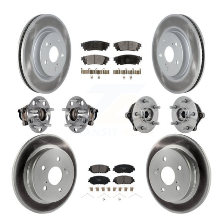 Front Rear Hub Bearing Coated Disc Brake Rotor And Ceramic Pad Kit (10Pc) For Toyota RAV4 KBB-133272