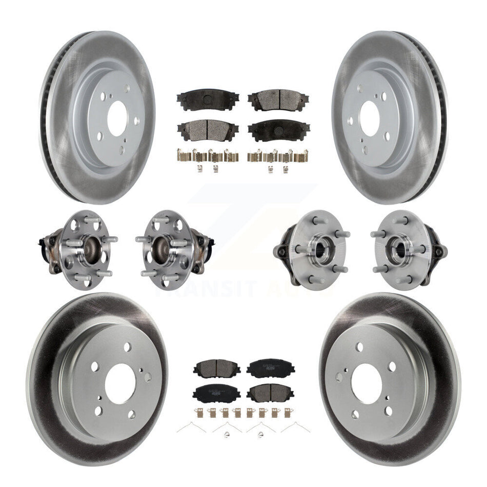 Front Rear Hub Bearing Coated Disc Brake Rotor And Ceramic Pad Kit (10Pc) For Toyota RAV4 KBB-133272