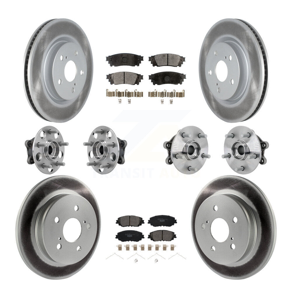 Front Rear Hub Bearing Coated Disc Brake Rotor And Ceramic Pad Kit (10Pc) For Toyota RAV4 KBB-133274