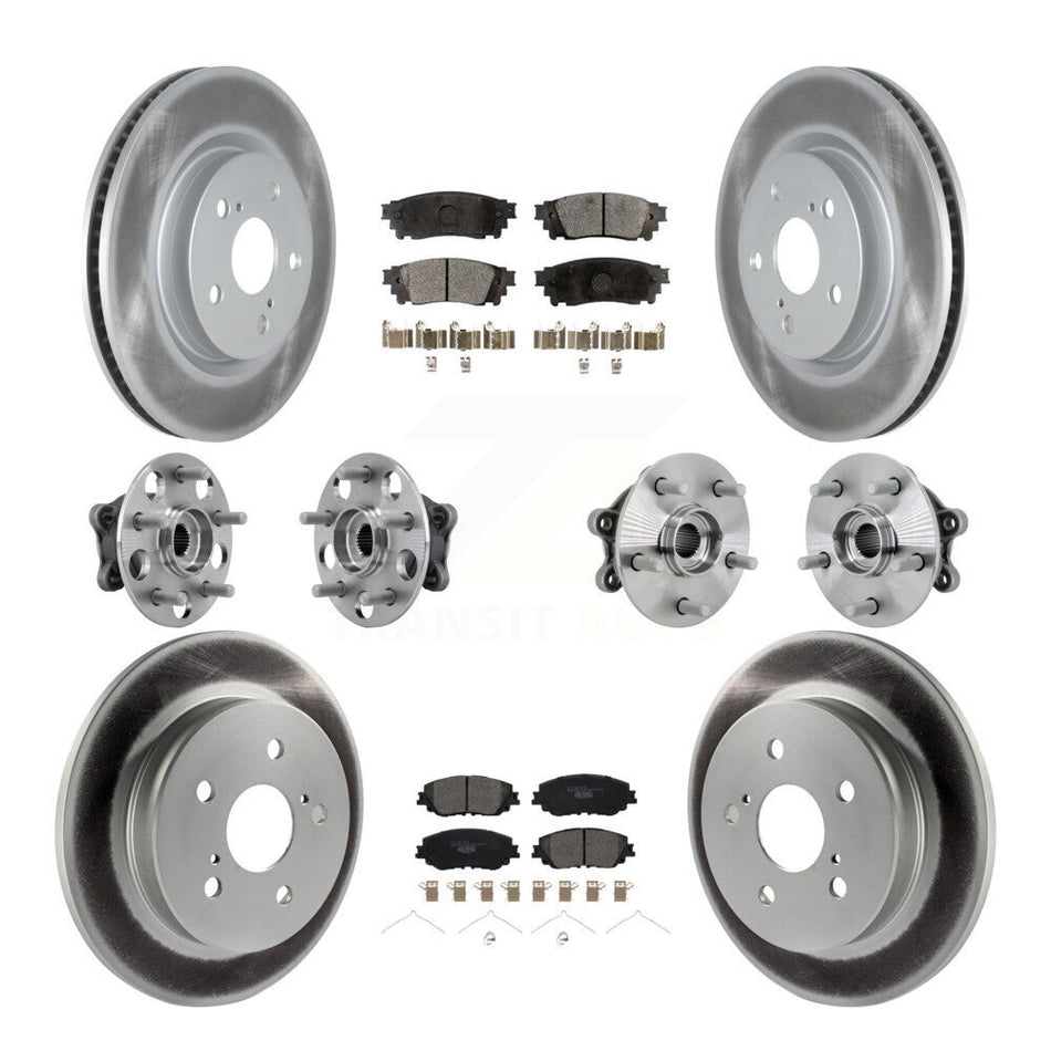 Front Rear Hub Bearing Coated Disc Brake Rotor And Ceramic Pad Kit (10Pc) For Toyota RAV4 KBB-133274