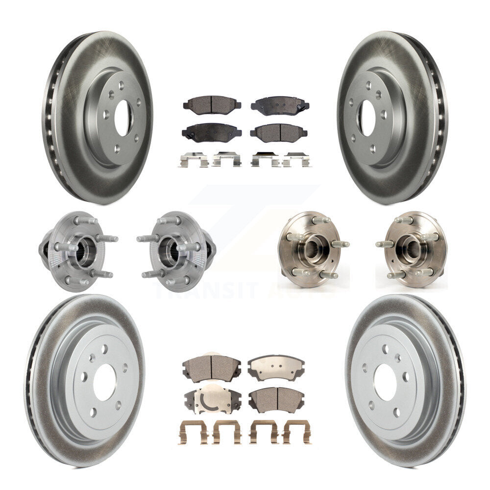 Front Rear Hub Bearings Coated Disc Brake Rotors And Pads Kit (10Pc) For Chevrolet Camaro KBB-133283