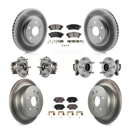 Front Rear Hub Bearing Coat Brake Rotor Pad Kit (10Pc) For 2014 Lexus IS250 Base with RWD KBB-133294
