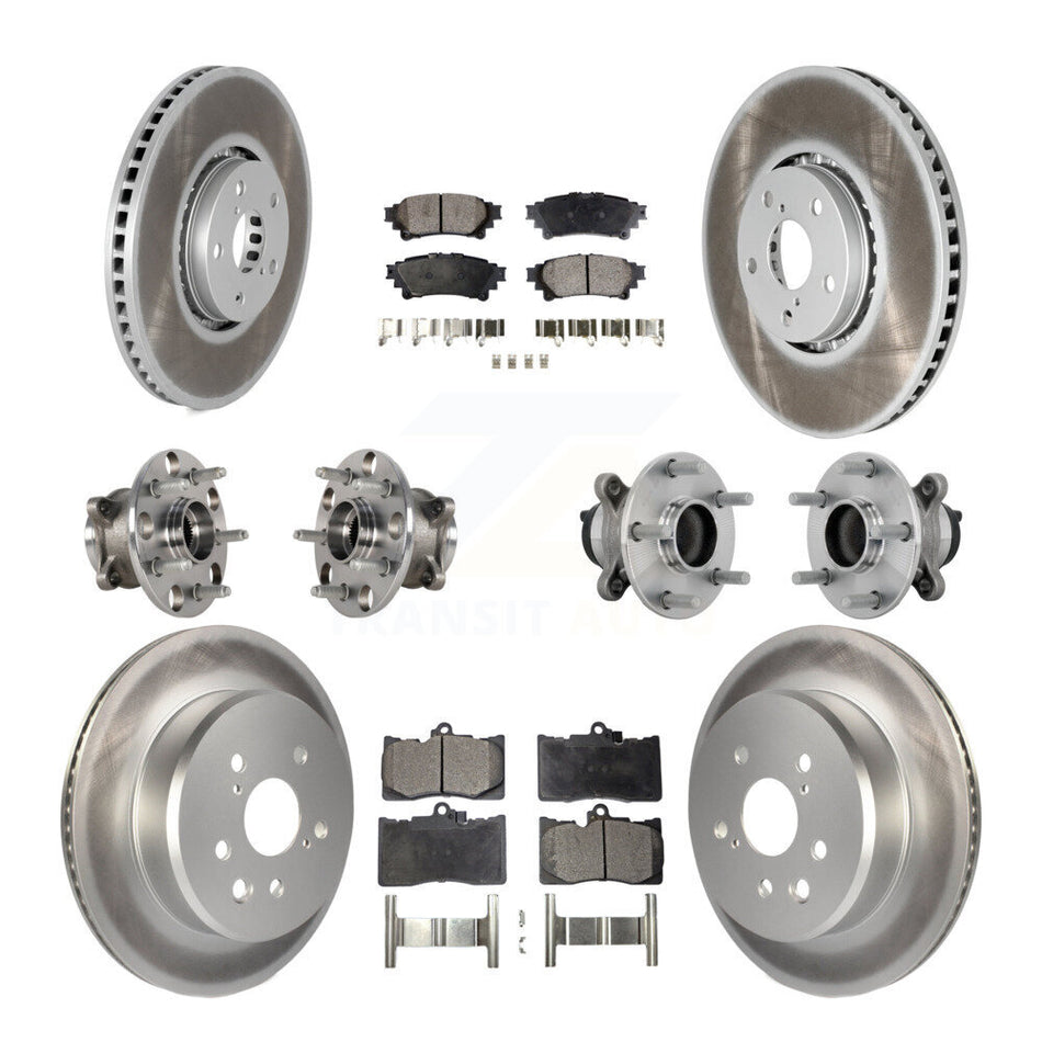 Front Rear Hub Bearing Coated Brake Rotor And Pad Kit (10Pc) For Lexus IS350 IS300 IS200t KBB-133297