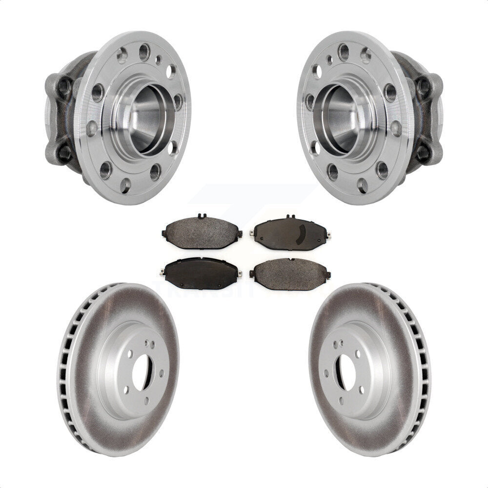 Front Hub Bearing Coated Brake Rotor Pad Kit For Mercedes-Benz C300 Without Sport Package KBB-133305
