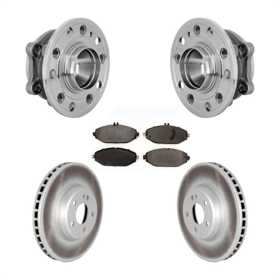 Front Hub Bearing Coated Brake Rotor Pad Kit For Mercedes-Benz C300 Without Sport Package KBB-133305