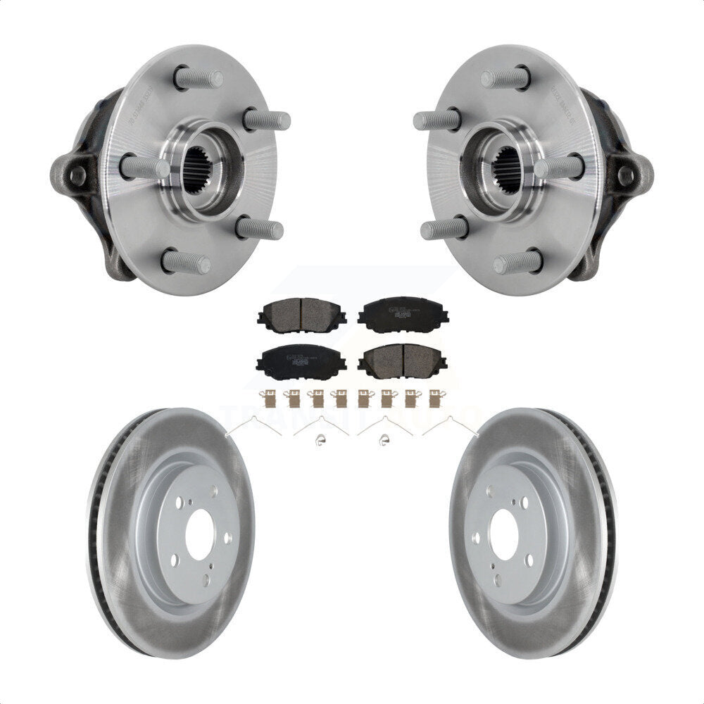 Front Hub Bearing Assembly Coated Disc Brake Rotors And Pads Kit For Toyota RAV4 Venza KBB-133306