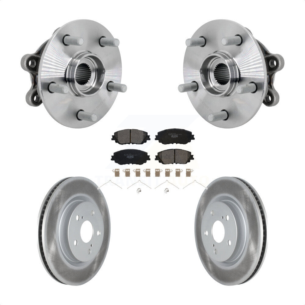 Front Hub Bearing Assembly Coated Disc Brake Rotors And Ceramic Pads Kit For Toyota RAV4 KBB-133307