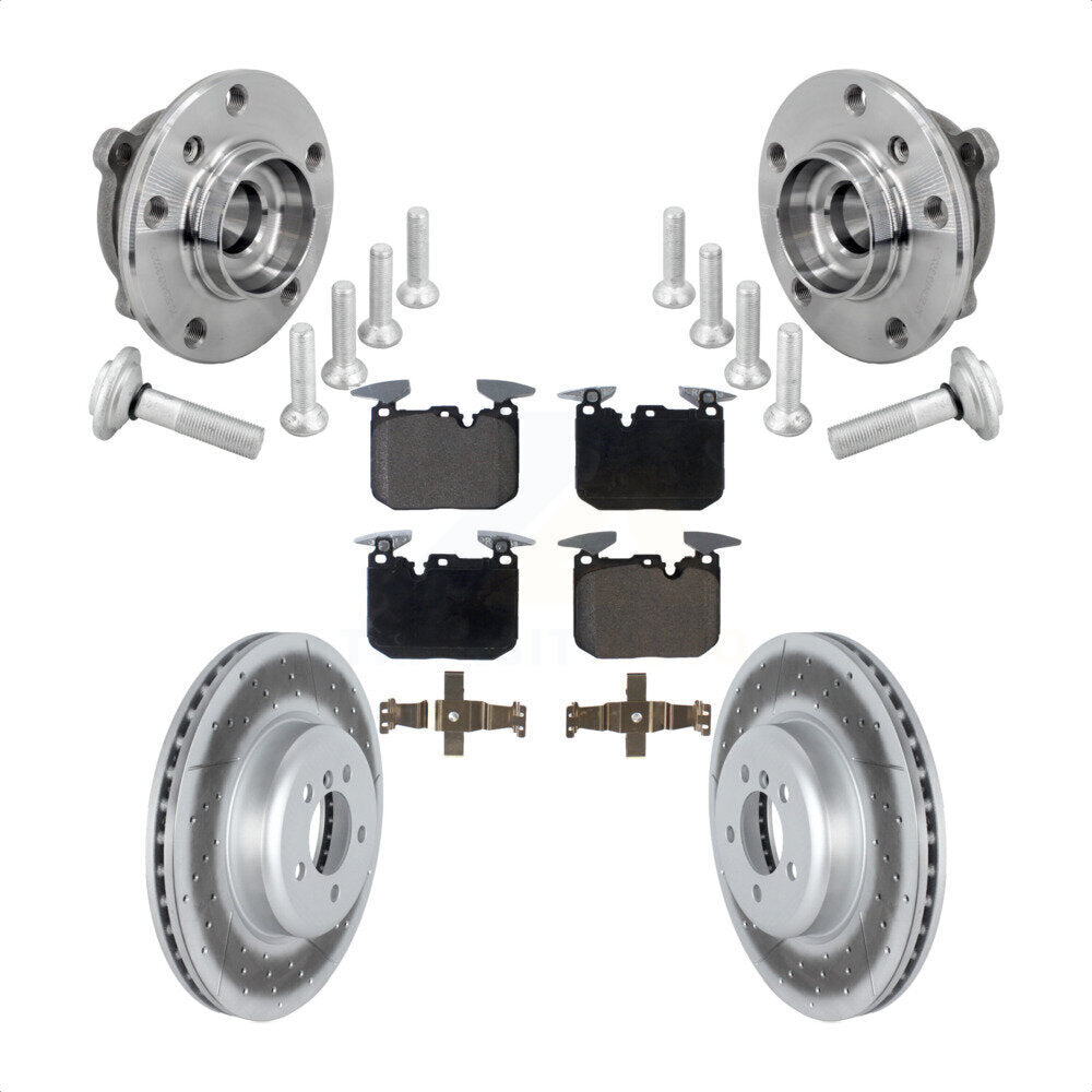Front Hub Bearing Coated Brake Rotor Pad Kit For BMW 340i xDrive 440i Gran Coupe M240i GT KBB-133312
