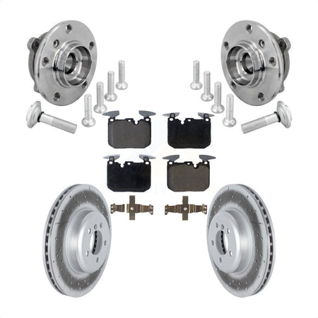 Front Hub Bearing Coated Brake Rotor Pad Kit For BMW 340i xDrive 440i Gran Coupe M240i GT KBB-133312
