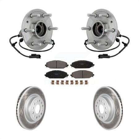 Front Hub Bearing Coated Disc Brake Rotor Pad Kit For Ram 1500 Without 22" Factory Wheels KBB-133316