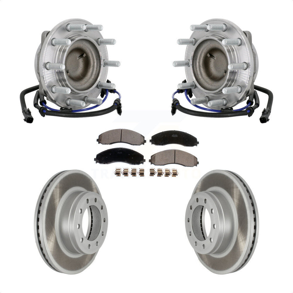 Front Hub Bearing Assembly Coat Brake Rotor Pad Kit For Ford F-450 Super Duty F-550 4 X 2 KBB-133317