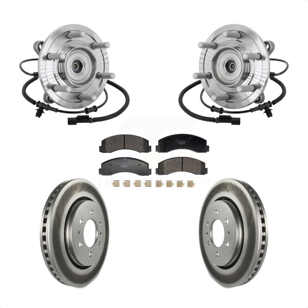 Front Hub Bearing Assembly Coated Brake Rotor And Pad Kit For 2018-2020 Ford F-150 Raptor KBB-133323