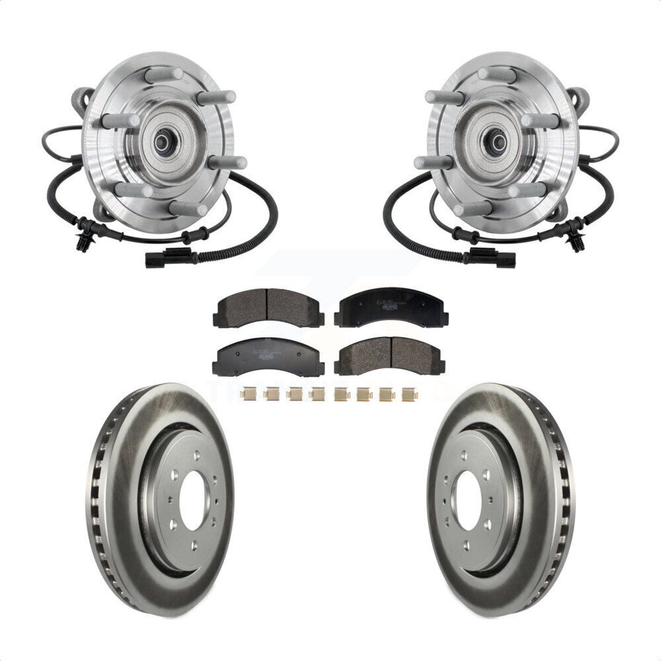 Front Hub Bearing Assembly Coated Brake Rotor And Pad Kit For 2018-2020 Ford F-150 Raptor KBB-133323
