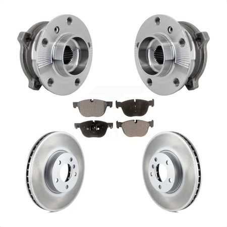 Front Hub Bearing Assembly Coated Brake Rotor And Pad Kit For BMW X5 X6 M12 x 1.25 Thread KBB-133329