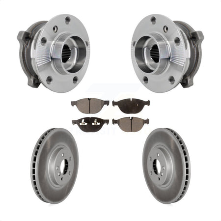 Front Hub Bearing Coated Brake Rotor & Pads Kit For BMW X5 X6 M12 x 1.25 Thread xDrive50i KBB-133331
