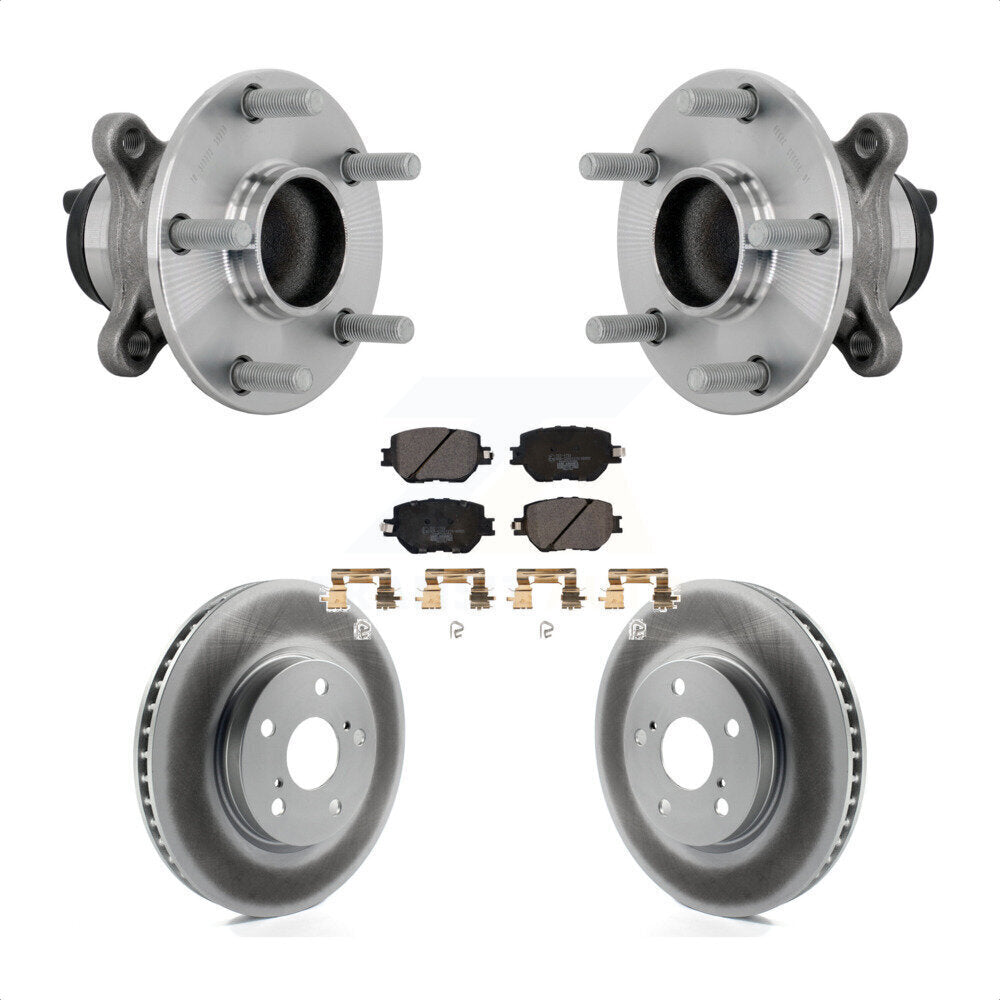 Front Hub Bearing Coated Brake Rotor Pad Kit For 2014 Lexus IS250 Without F Sport Package KBB-133332