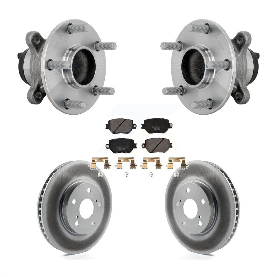 Front Hub Bearing Coated Brake Rotor Pad Kit For 2014 Lexus IS250 Without F Sport Package KBB-133332