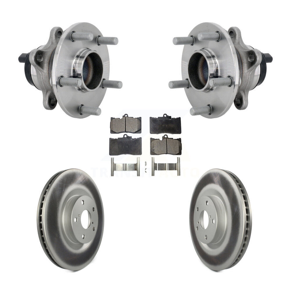 Front Hub Bearing Coated Brake Rotor And Pad Kit For Lexus GS350 RC300 RC350 GS450h GS300 KBB-133337