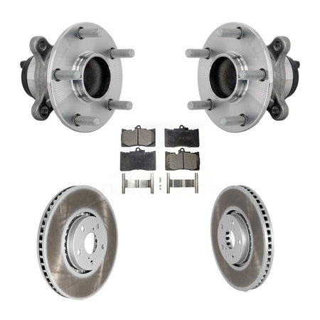 Front Hub Bearing Assembly Coated Disc Brake Rotor & Pad Kit For Lexus IS350 IS300 IS200t KBB-133338