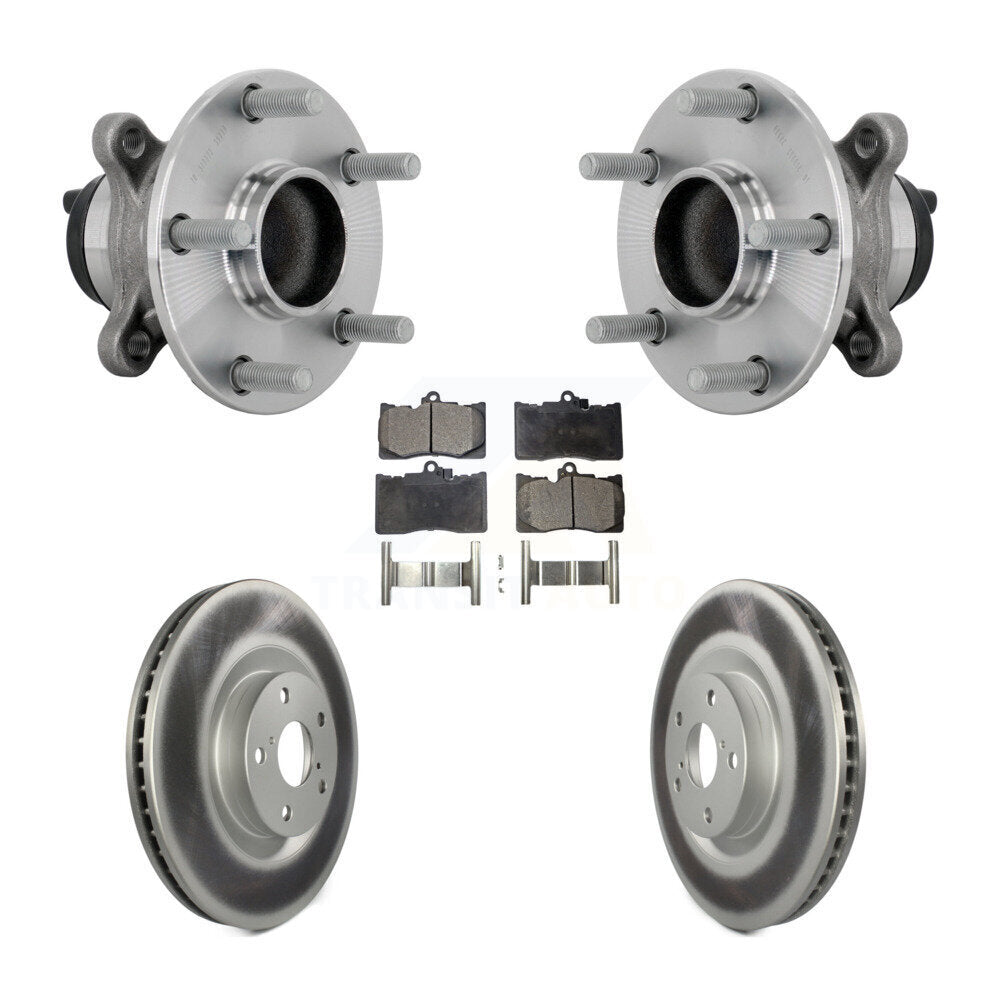 Front Hub Bearing Assembly Coated Disc Brake Rotor & Pad Kit For Lexus IS300 IS350 IS200t KBB-133339