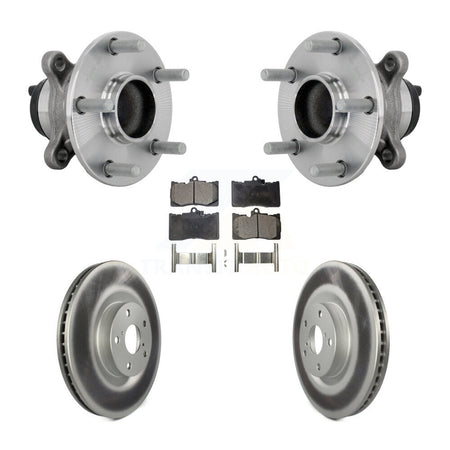 Front Hub Bearing Assembly Coated Disc Brake Rotor & Pad Kit For Lexus IS300 IS350 IS200t KBB-133339