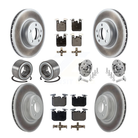 Front Rear Hub Bearing Coated Disc Brake Rotor & Pad Shoe Kit (10Pc) For BMW M240i xDrive KBB-133345