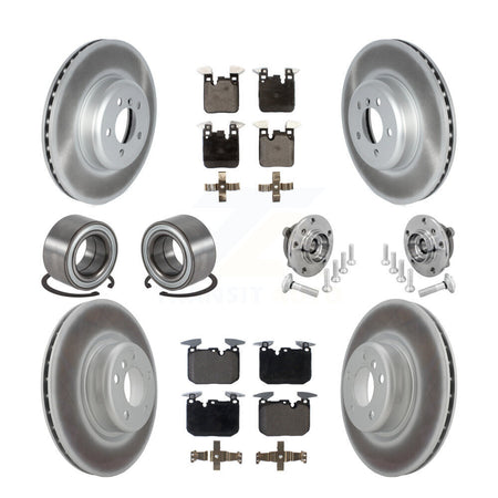 Front Rear Hub Bearing Coated Disc Brake Rotor & Pad Shoe Kit (10Pc) For BMW M240i xDrive KBB-133346