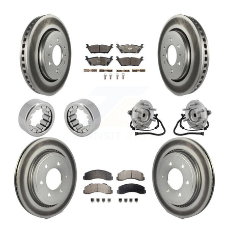 Front Rear Hub Bearing Coat Brake Rotor Pads Shoe Kit (10Pc) For 2015-2017 Ford F-150 RWD KBB-133352