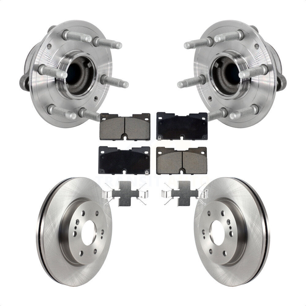 Front Hub Bearing Brake Rotor Pad Kit For Chevrolet GMC Silverado 1500 Sierra Yukon Tahoe KBB-133389