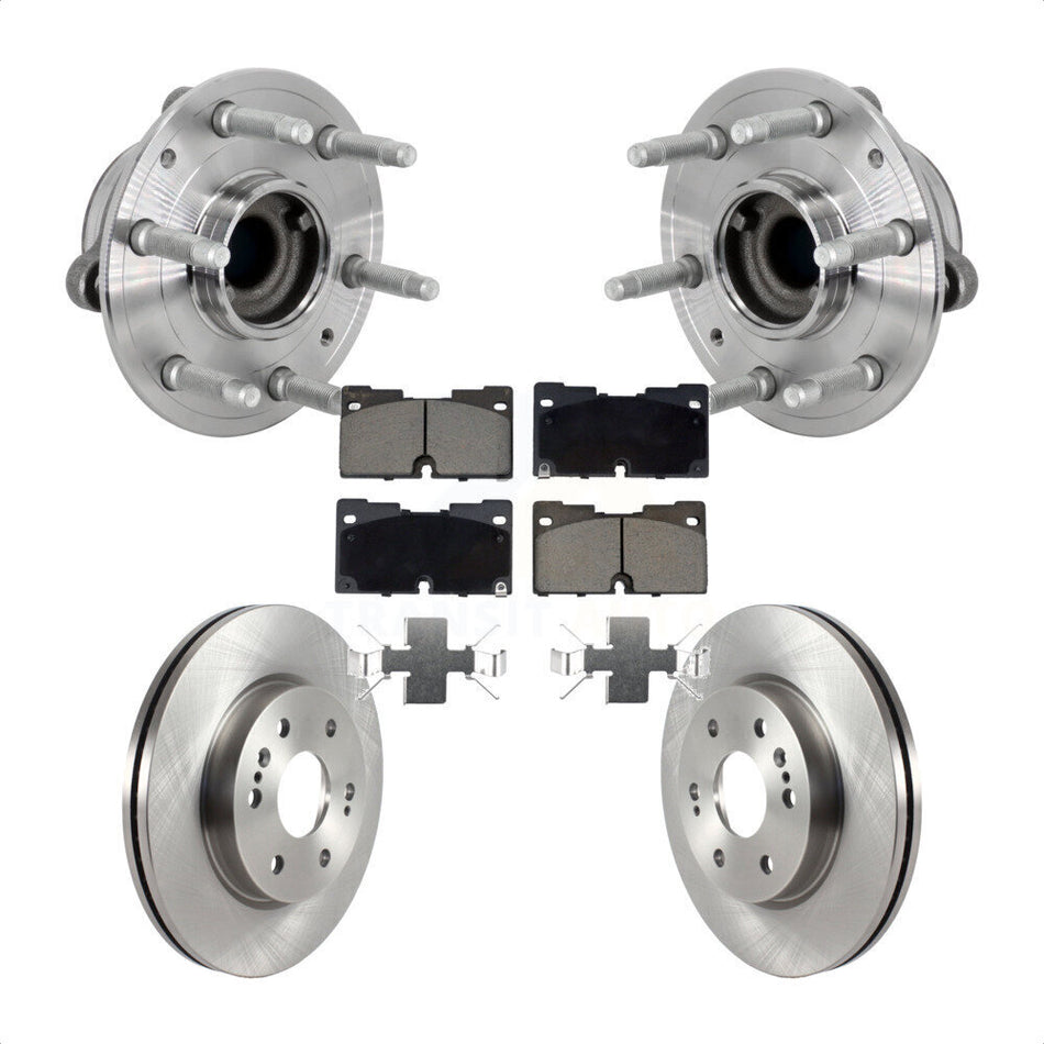 Front Hub Bearing Brake Rotor Pad Kit For Chevrolet GMC Silverado 1500 Sierra Yukon Tahoe KBB-133389