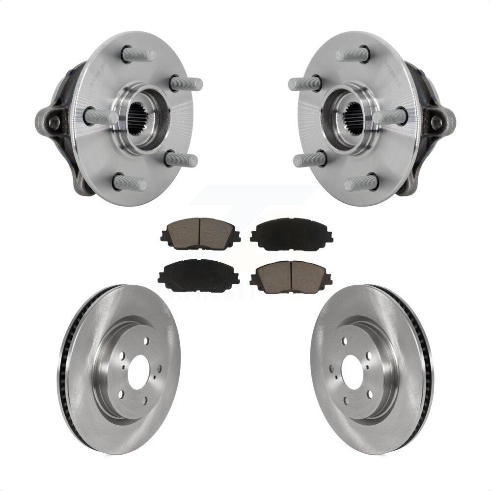 Front Hub Bearing Assembly Disc Brake Rotors And Ceramic Pads Kit For Toyota RAV4 Venza KBB-133390