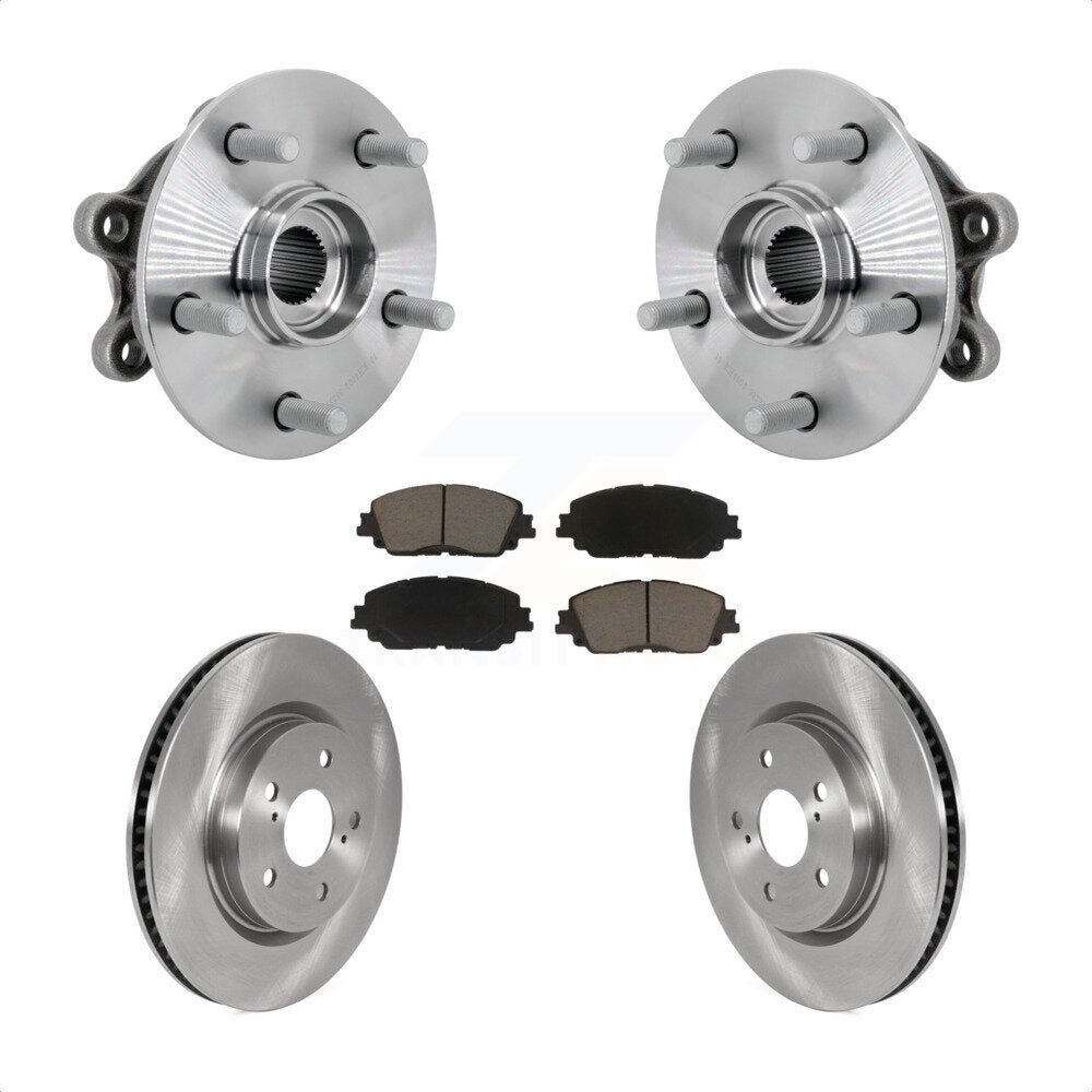 Front Hub Bearing Brake Rotor & Pads Kit For Toyota RAV4 FULL HYBRID EV-GAS (FHEV) engine KBB-133391