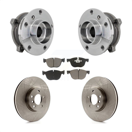 Front Hub Bearing Assembly Disc Brake Rotors And Pads Kit For BMW X5 X6 M12 x 1.25 Thread KBB-133396