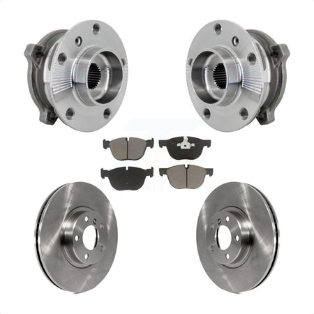 Front Hub Bearing Assembly Disc Brake Rotors And Pads Kit For BMW X5 X6 M12 x 1.25 Thread KBB-133397