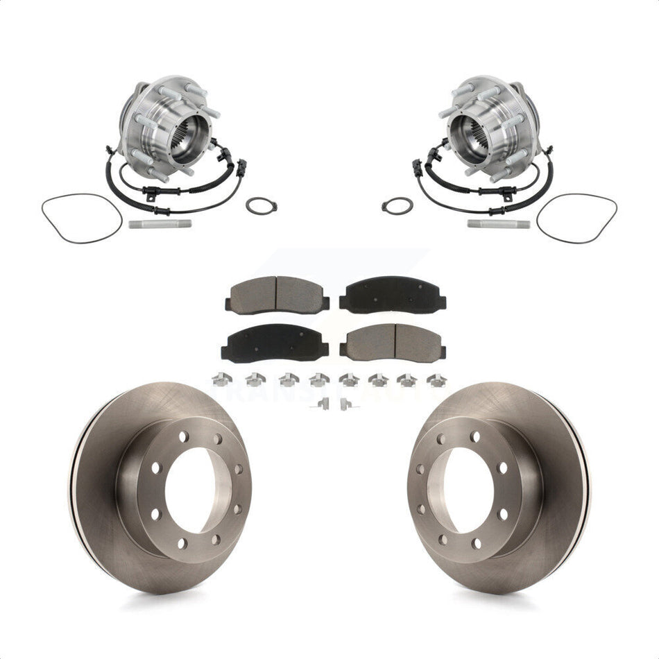 Front Hub Bearing Assembly Brake Rotor Pads Kit For Ford F-450 Super Duty Crew Cab Pickup KBB-133399