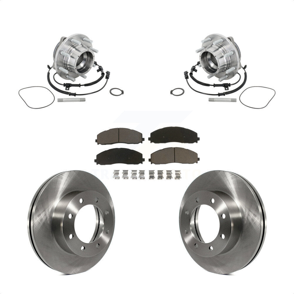 Front Hub Bearing Brake Rotor & Pad Kit For 13-16 Ford F-450 Super Duty With 8 Lug Wheels KBB-133400