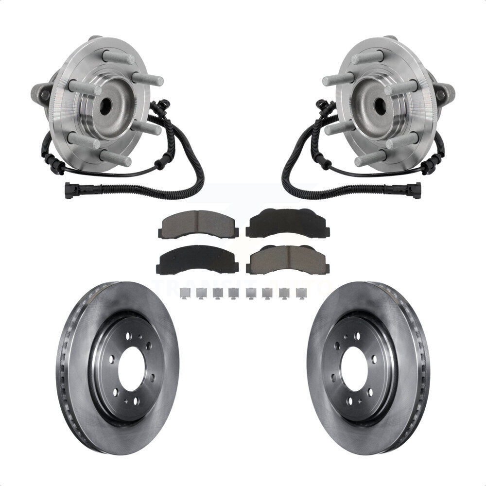 Front Hub Bearing Assembly Disc Brake Rotors And Pads Kit For 2015-2017 Ford F-150 RWD KBB-133401