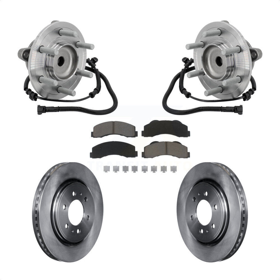 Front Hub Bearing Assembly Disc Brake Rotors And Pads Kit For 2015-2017 Ford F-150 RWD KBB-133401