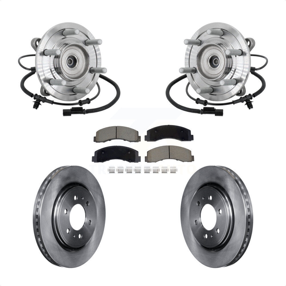 Front Hub Bearing Assembly Disc Brake Rotors And Pads Kit For 2018-2020 Ford F-150 Raptor KBB-133403