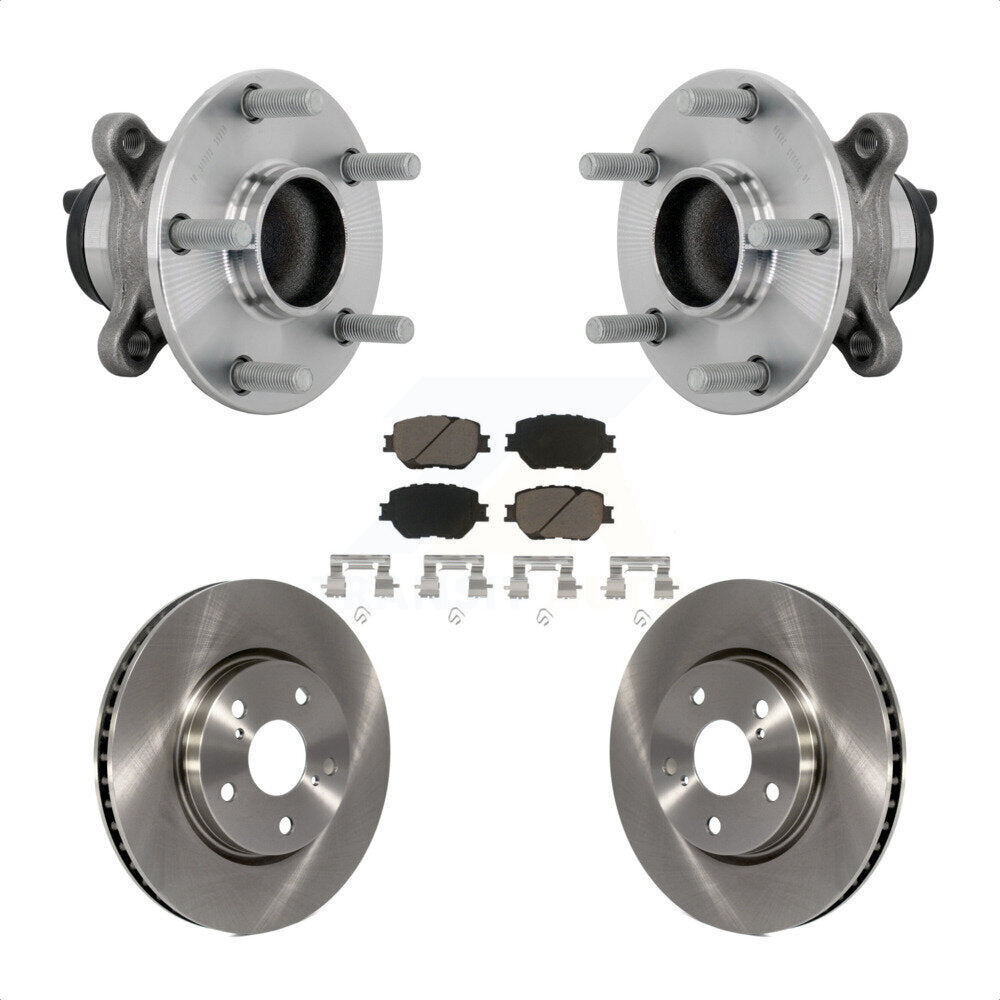 Front Hub Bearing Disc Brake Rotor & Pad Kit For 2014 Lexus IS250 Without F Sport Package KBB-133405