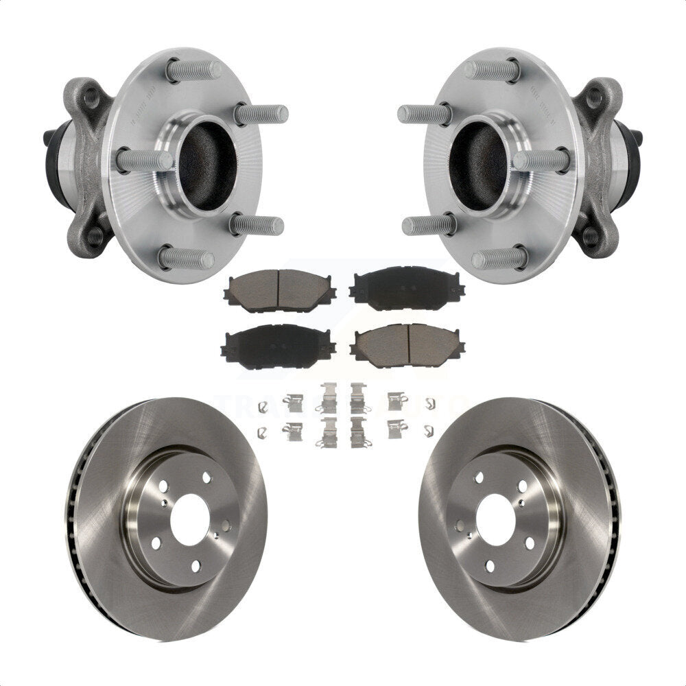 Front Hub Bearing Brake Rotor Pads Kit For Lexus IS250 Base with RWD With F Sport Package KBB-133406