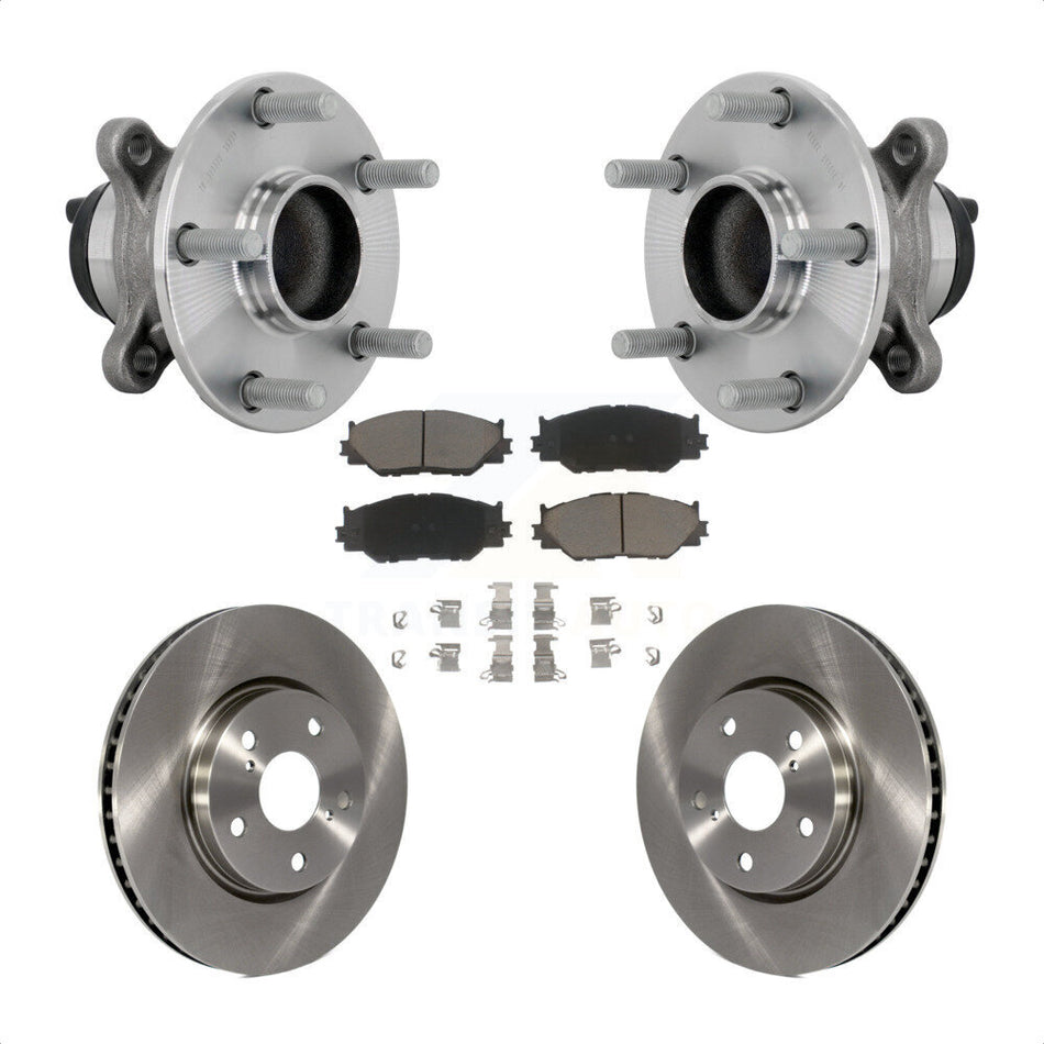 Front Hub Bearing Brake Rotor Pads Kit For Lexus IS250 Base with RWD With F Sport Package KBB-133406