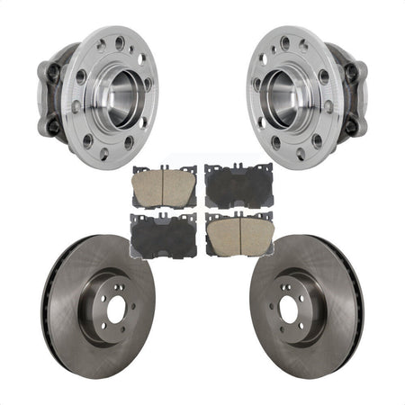 Front Hub Bearing Disc Brake Rotor & Pad Kit For Mercedes-Benz E450 E400 E300 E350 CLS450 KBB-133407