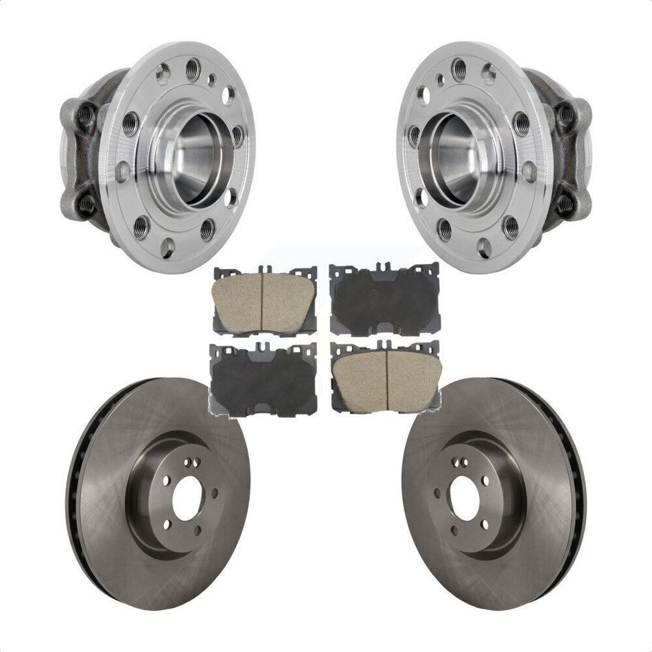 Front Hub Bearing Disc Brake Rotor & Pad Kit For Mercedes-Benz E450 E400 E300 E350 CLS450 KBB-133407