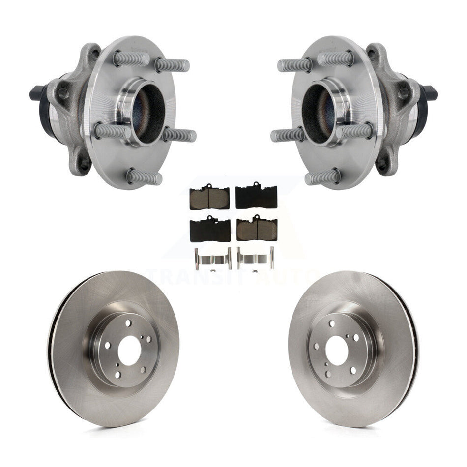 Front Hub Bearing Brake Rotor And Pad Kit For Lexus GS350 RC300 RC350 GS450h GS300 RC200t KBB-133409
