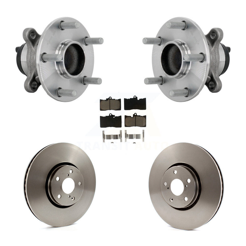 Front Hub Bearing Assembly Disc Brake Rotors And Pads Kit For Lexus IS350 IS300 IS200t KBB-133410