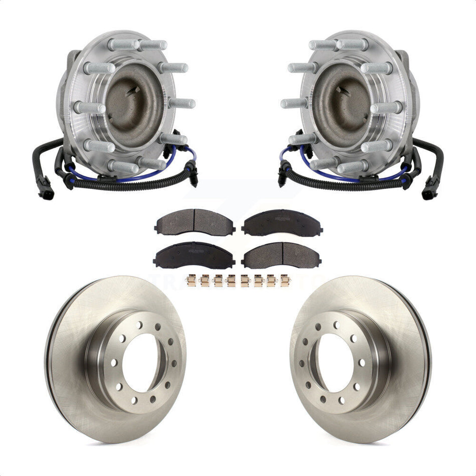 Front Hub Bearing Assembly Disc Brake Rotor Pad Kit For Ford F-450 Super Duty F-550 4 X 2 KBB-133413