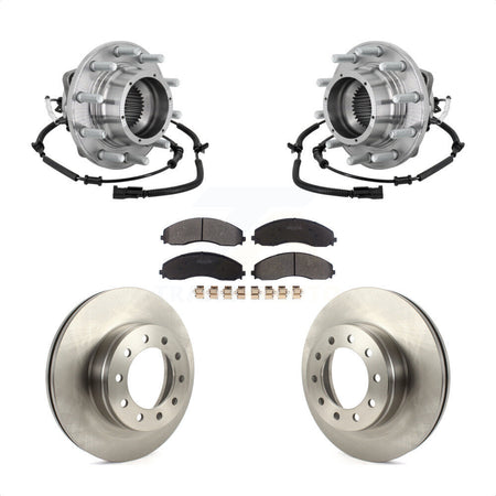 Front Hub Bearing Brake Rotor And Pad Kit For 2017-2021 Ford F-450 Super Duty F-550 4 X KBB-133414